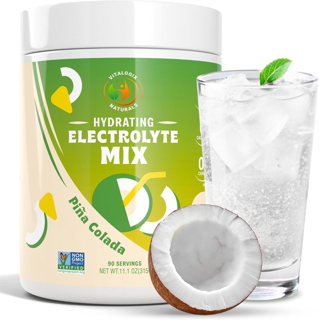 Electrolyte Powder – 与镁,钾,钙和钠的无糖水解混合 → 零碳电解饮料用于肌肉恢复,Cramp Relief & Energy → 90 services