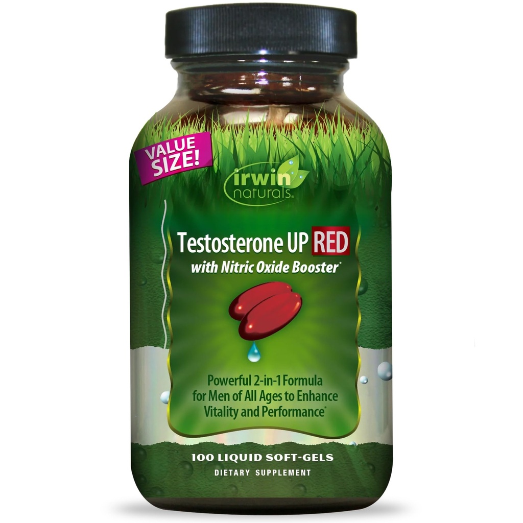 Irwin Naturals Testosterone Up Red 100 Sgels (原始内容存档于2019-09-29) (英语).