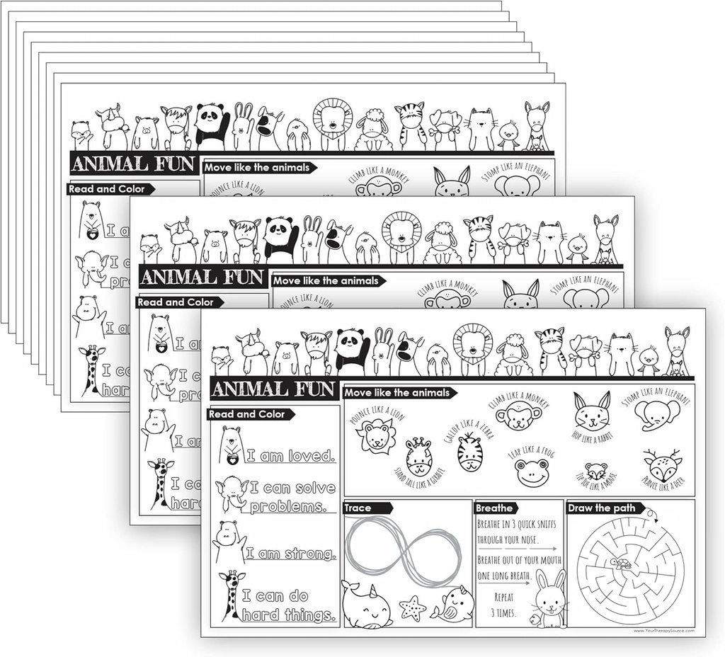 儿童散装活动Placemats 儿童总机动技能、精致机动技能、视觉机动技能、脑断活动、儿童自闭症工具、自闭症学习材料
