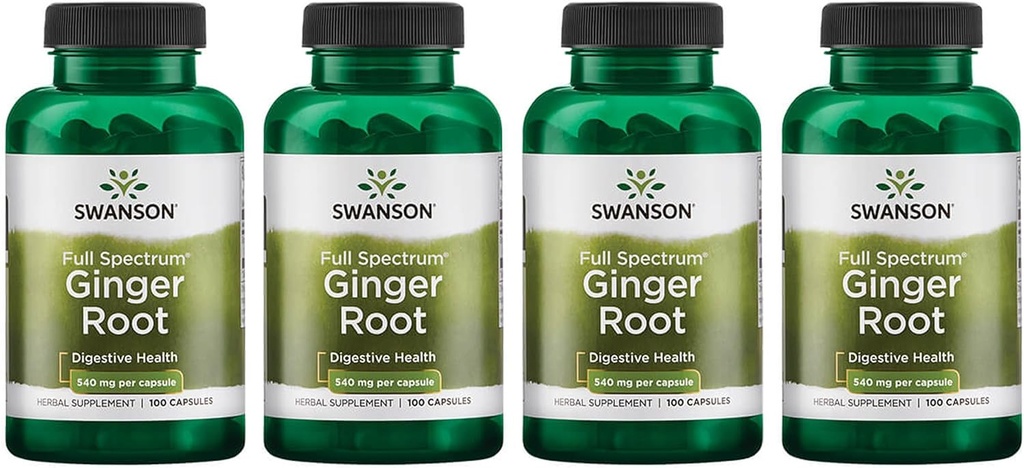 Swanson 全谱 姜根 540 mg 100 Caps (4 Pack)