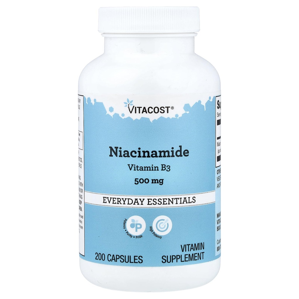 维生素Niacinamide(维生素B-3)-无氟硝基-500毫克-200卡普尔