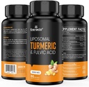 2000 mg Liposomal Turmeric Curcumin with Black Pepper & Ginger 用于富尔维酸和胡米酸的高级吸收(60个计数(一包))