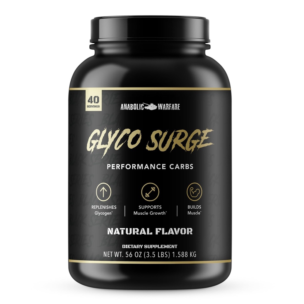 Anabolic Warfare Glyco Surge Glycogen 补充性能碳化物,以帮助精益肌肉生长、工作后恢复和耐力*(自然-40名服务人员)