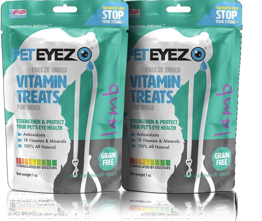宠物 Eyez-Dog 泪浴除尘器 - 狗眼的泪浴除尘器 - 狗眼护理 - 与Astaxanthin,蓝莓果粉,Lutein,Grain Free,全自然蛋白(Lamb-2 Pack)的Dog 处理器