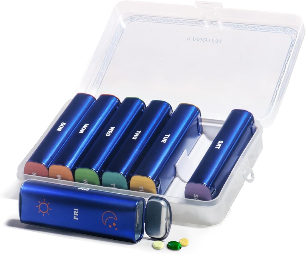 Metal Weekly Pill Organizationer 2 Times a Day,铝合金便携式旅行药盒 7日,AM PM Twice Daily Pill Case for Vitamin, Medicine, Supplement, Fish Oil 页面存档备份,存于互联网档案馆 金属周刊 Pill Organization 7日,AM PM Twice Daily Pill case for Vitamin, Medicine, Supplements, Fish Oil