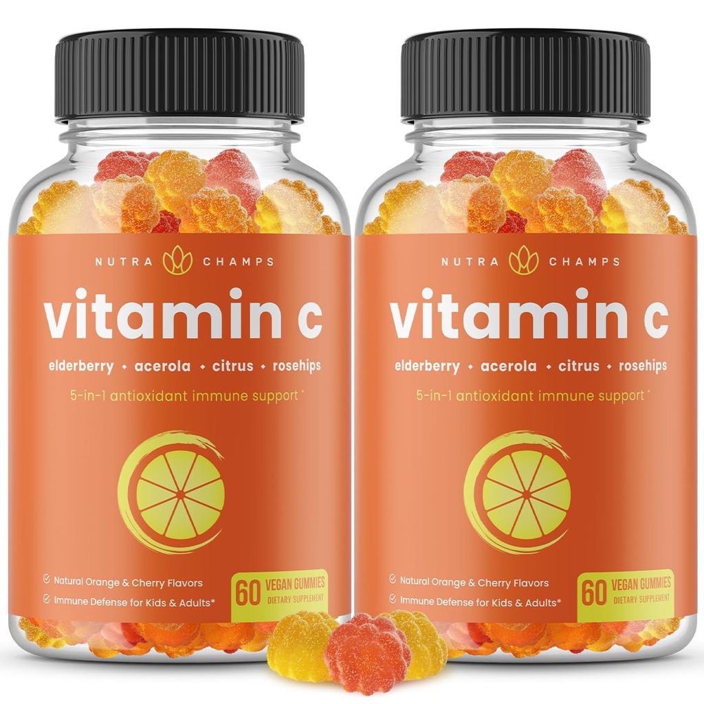 成人和孩子的维生素CGummys,5-in-1 Immune System 支持长莓,Roseips, Citrus Bioflavoids & Acerola Cherry,豁免助推剂补编(第2页)