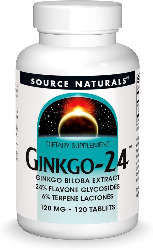 资料来源:Naturals Ginkgo-24 - Ginkgo Biloba 提取 120毫克支持精神敏锐性 - 120片