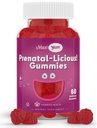 Maxi 健康 女性的有机产前结肠 - Kosher Cherry Flawared Pre Natal Gummy - 胎儿发育用叶酸和铁的妇女的产前维生素, 60 Counter