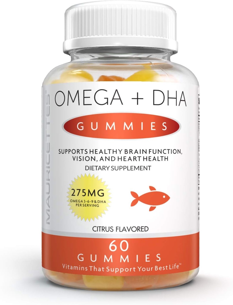 无鱼油胶带Omega 3 6 & 9 Plus DHA 儿童与成年人 - 大脑,记忆,焦点和豁免助推器 - 非GMO, Gluten Free, Gelatin Free