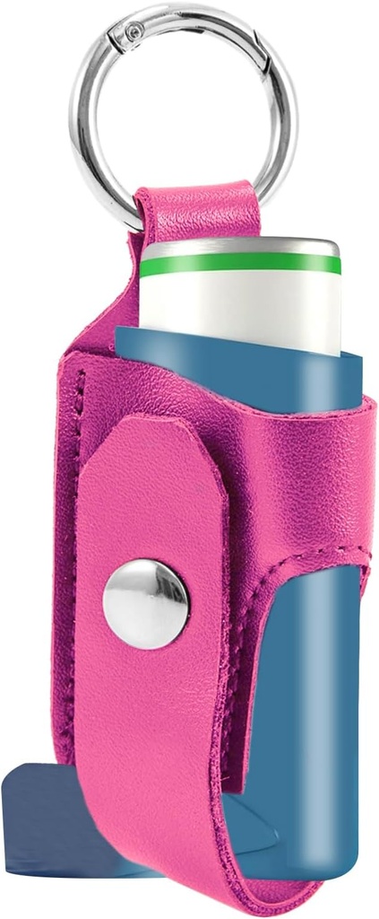 Asthma Inhaler Holder PU 皮革旅行手持器,轻量级可携带的Asthma Inhaler 成人和孩子案例(Inhaler未包含)