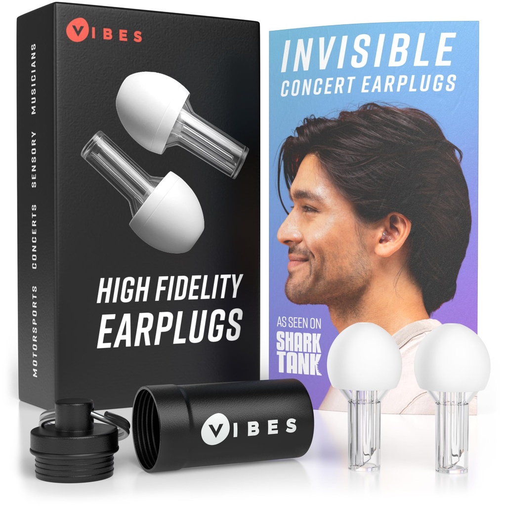 VIBES High Fidelity Concert Ear Plugs – Reusable Noise Reducing Ear Plugs for Concerts, Musicians, Raves, and Live Events – Comfortable Hearing Protection for Loud Environments