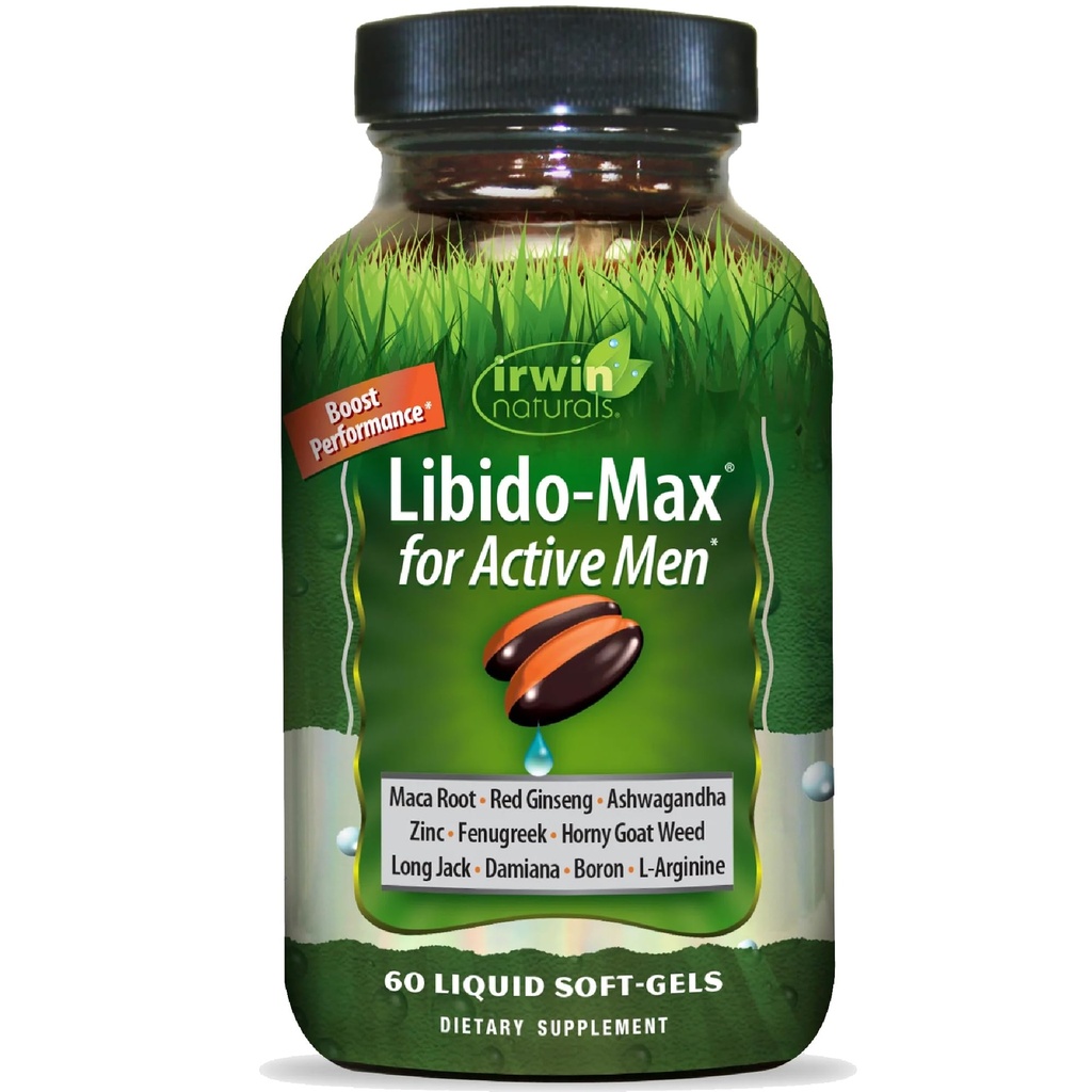 Irwin Naturals Libido-Max 供活跃男子使用 60 Sgels