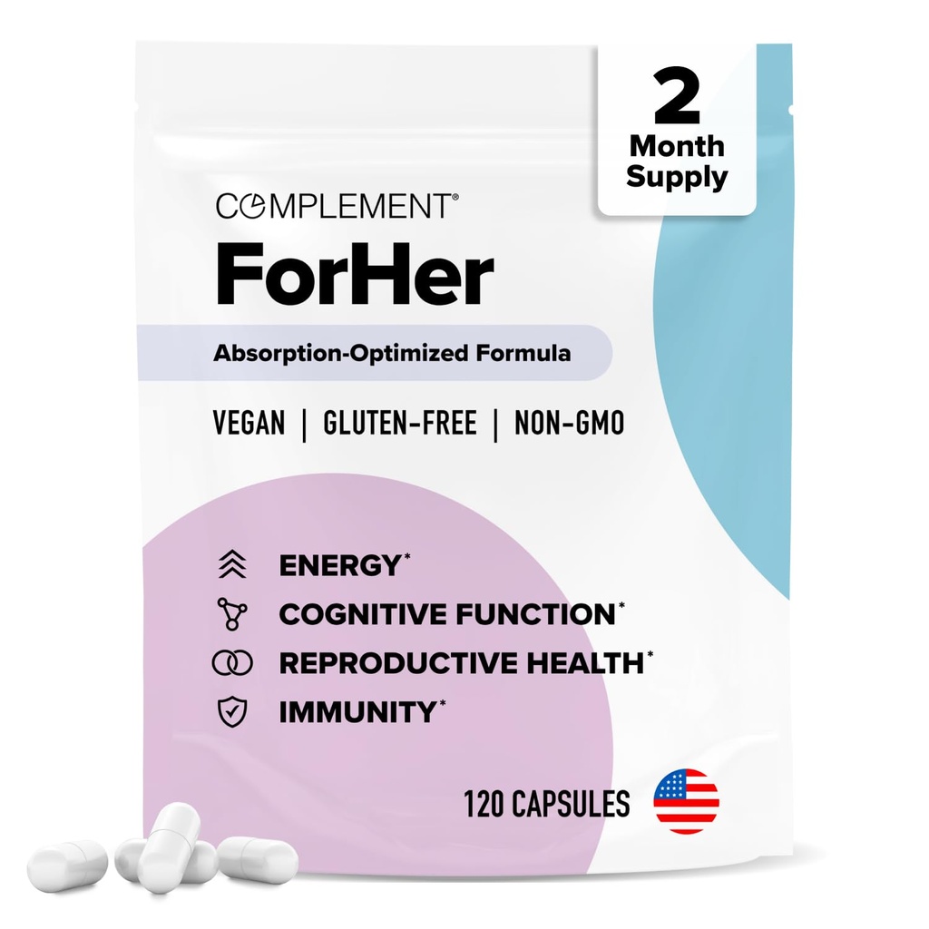 补充Her Multivitamin -- -- 妇女霍尔蒙平衡(60名服务者)Inositol补充,长寿支助 -- -- B9,铁 -- -- 120卡普勒