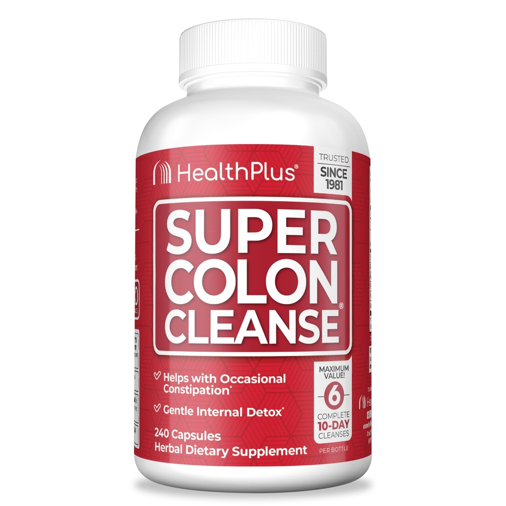 健康+超级Colon Cleanse 60天 Gentle Gut Cleanse Detox, Psyllium Husk, 辅助便秘治疗和消化支持的Probios, 240卡普勒斯