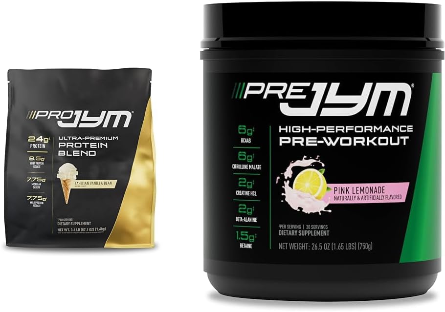 PRO JYM 45 服务塔希蒂安香草 + PRE JYM 30 服务 粉红柠檬 预研粉盒