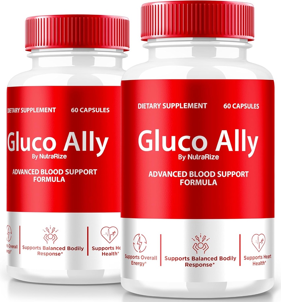 (2 Pack) Gluco Ally Capsules,官方GlucoAlly Pilles,综合血液支持公式,所有维持健康水平的自然补充,Premium Gluco-Ally Capsulas Review (120 Capsules).