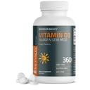 布朗森维生素D3 10,000iu(250mcg) 1年健康肌肉功能和免疫支持供应,非GMO,360片