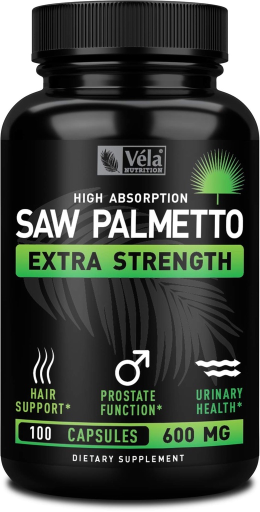 Vela Saw Palmetto 外加强度高吸附补充剂 Capsules - 无臭 - 1 Capsule x Day - 600毫克