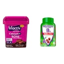 Viactiv Calcium + 维生素 D3 补充软厨,牛奶巧克力,60 Chews & Vitaination Extra 强力维生素 B12 谷米维生素 能源代谢支持
