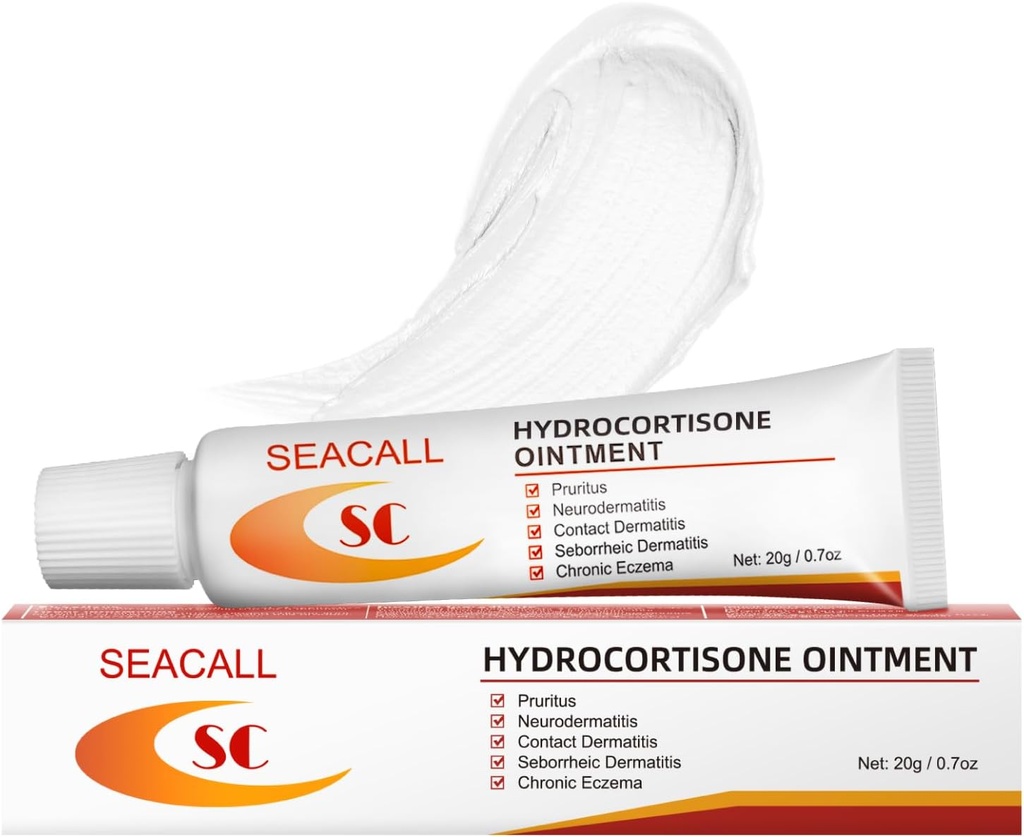 Hydrocortisone Cream - OTC Eczema, 皮肤炎和皮肤刺激的抗痒缓解药 - 最大强度的专题治疗