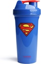 Smartshake Lite Justice League 超人蛋白质瓶800ml – BPA 自由防漏Gym蛋白质瓶为蛋白质粉状DC漫画 蓝水瓶超人礼物
