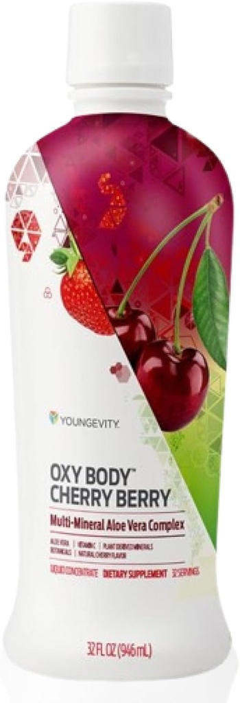 幼体 樱桃莓 维生素 矿物和植物学,32 Fl Oz – Aloe Vera 饮料 天然樱桃火焰 – 豁免 汁,矿物和植物学(包4)