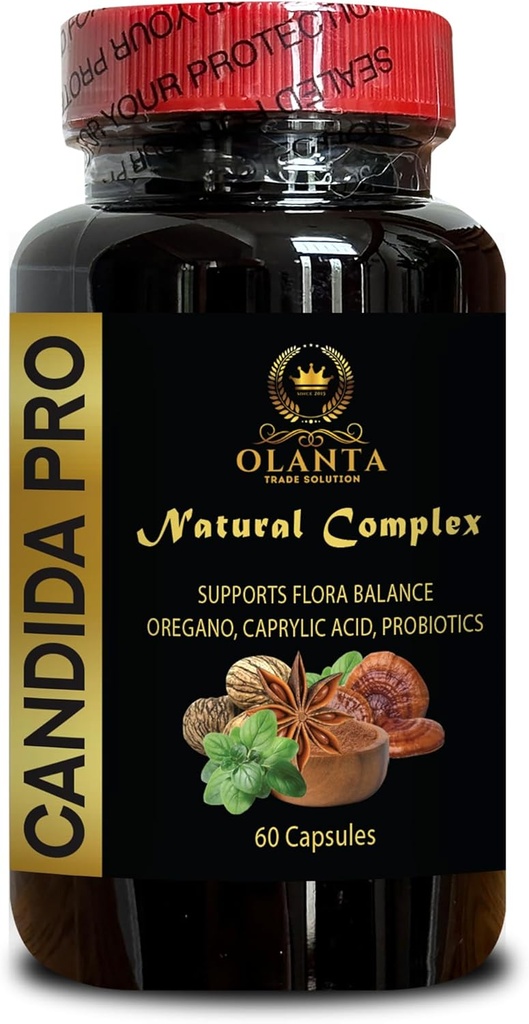 Candida PRO Complex - Candida Cleanse Extra 强度,有机毛细酸卡普尔, Candida 支持补充 - 1瓶 60毛细酸卡普尔