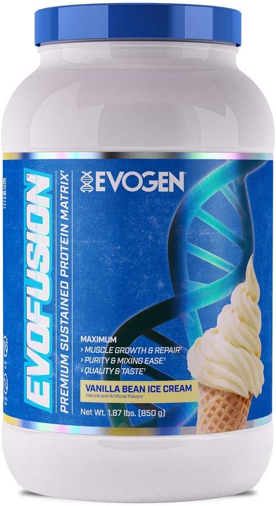 Evogen Evoumation - 持续的蛋白质粉 - 支持肌肉生长和修复 - 维蛋白,Micellar casein, MCT Oil QQ Vanilla Bean Ice Cream 25 服务