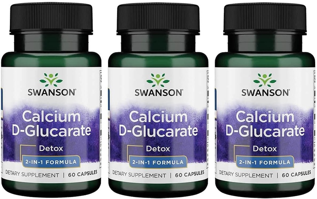 Swanson Calcium D-Glucarate 250 Migrams 60 Capsules (3 Pack) (英语).
