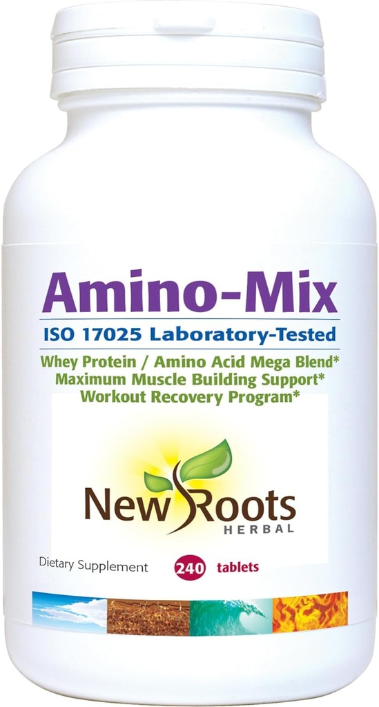 新ROOTS HERBAL 氨基杂交剂 补充 | 支系 Cha 氨基酸(BCAAs) - 240 capsules
