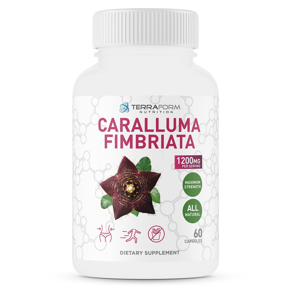Caralluma Fimbriata - 100% Pure - Max Strength Weight Loss Supplement - 1200mg - Natural Appetite Suppressant for Women & Men - Metabolism Booster - Made in USA - 1 Month