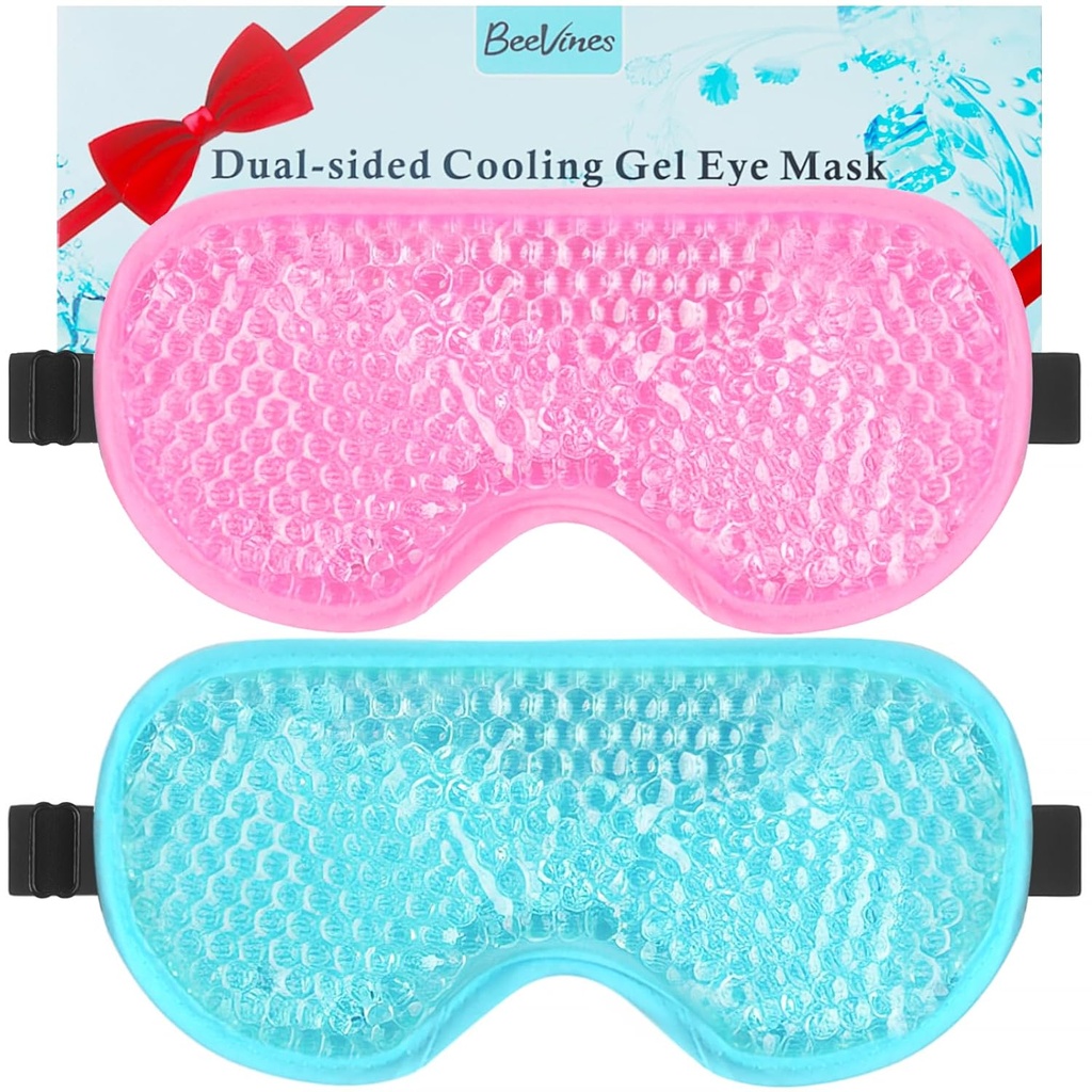 BeeVines Gel眼罩, 2 Pack 冷却冰罩, 男女双眼, 冷暖压缩, 后外科, 麻黄, 过敏, 鼻塞和米草治疗