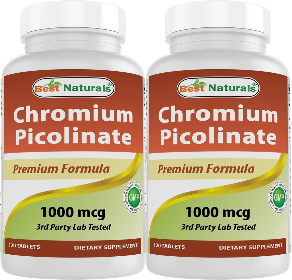 最佳自然晶体 Picolinate 1000 mcg 120 片(120 个计数(包2))