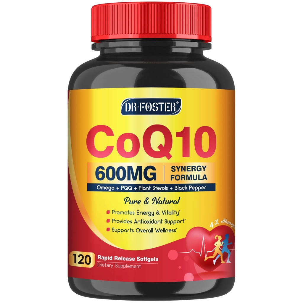 CoQ10 600 mg Softgels CoQ10 补编 - CQ10 Coenzyme-Q10 配Omega 3 & PQQ & Vitamin E, CoQ10 400mg Softgels, 60 services