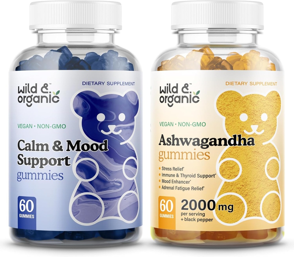 野生和有机的平静和Mood Gummys & Ashwagandha Gummys