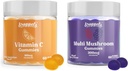 Droppels 多蘑菇和维生素 C Gummys Bundle | Vegan Immune 支持补充 | 蘑菇 与Reishi, Lion's Mane, Chaga & More + 180mg 维生素 C | 混合贝里和唐格林火焰, 2