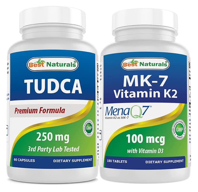 Best Naturals TUDCA 250mg & Vitamin K2(MK7) 与 D3 组合