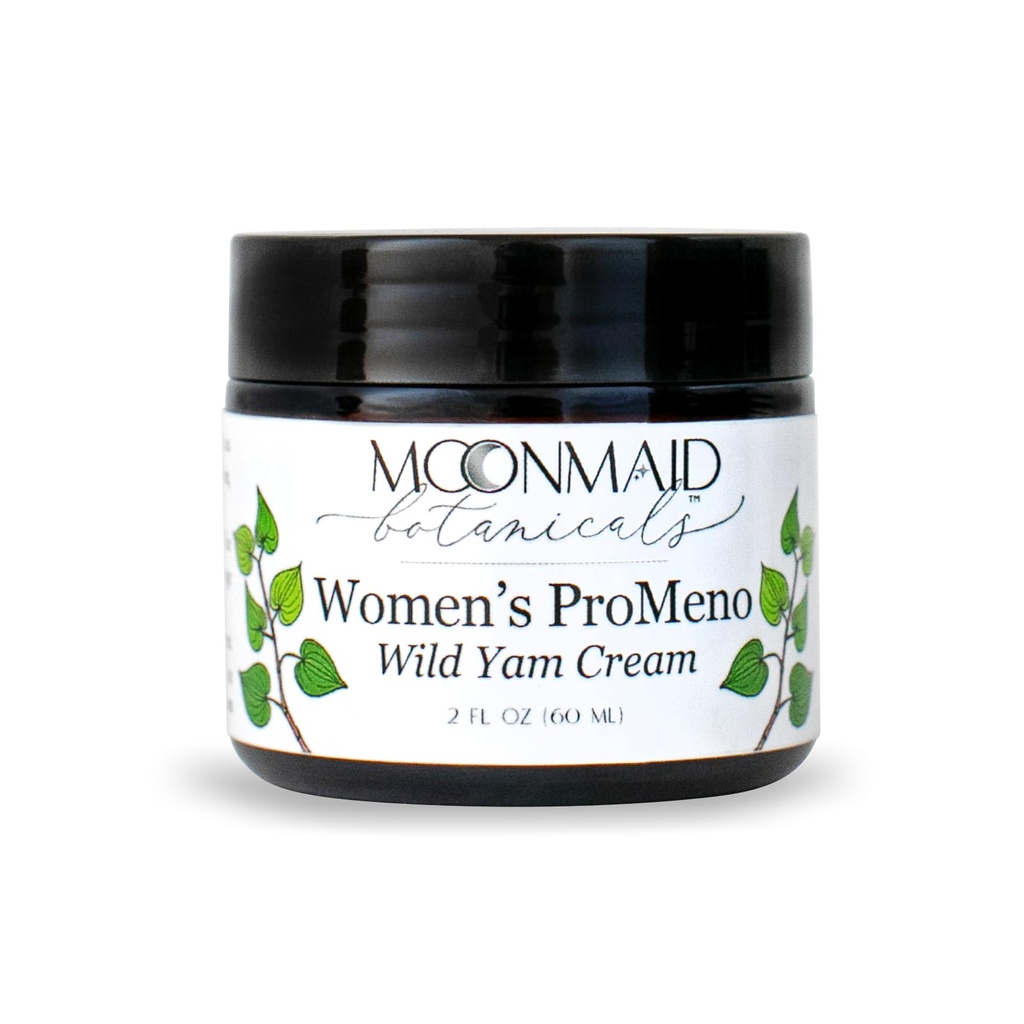 MoonMaid ProMeno Wild Yam Cream for Hormone Balance 2 Oz | Organic Wild Yam Cream for Hormones, Menopause Support, Skin Rejuvenation, Mood Balance, and Improved Sleep | Made in USA