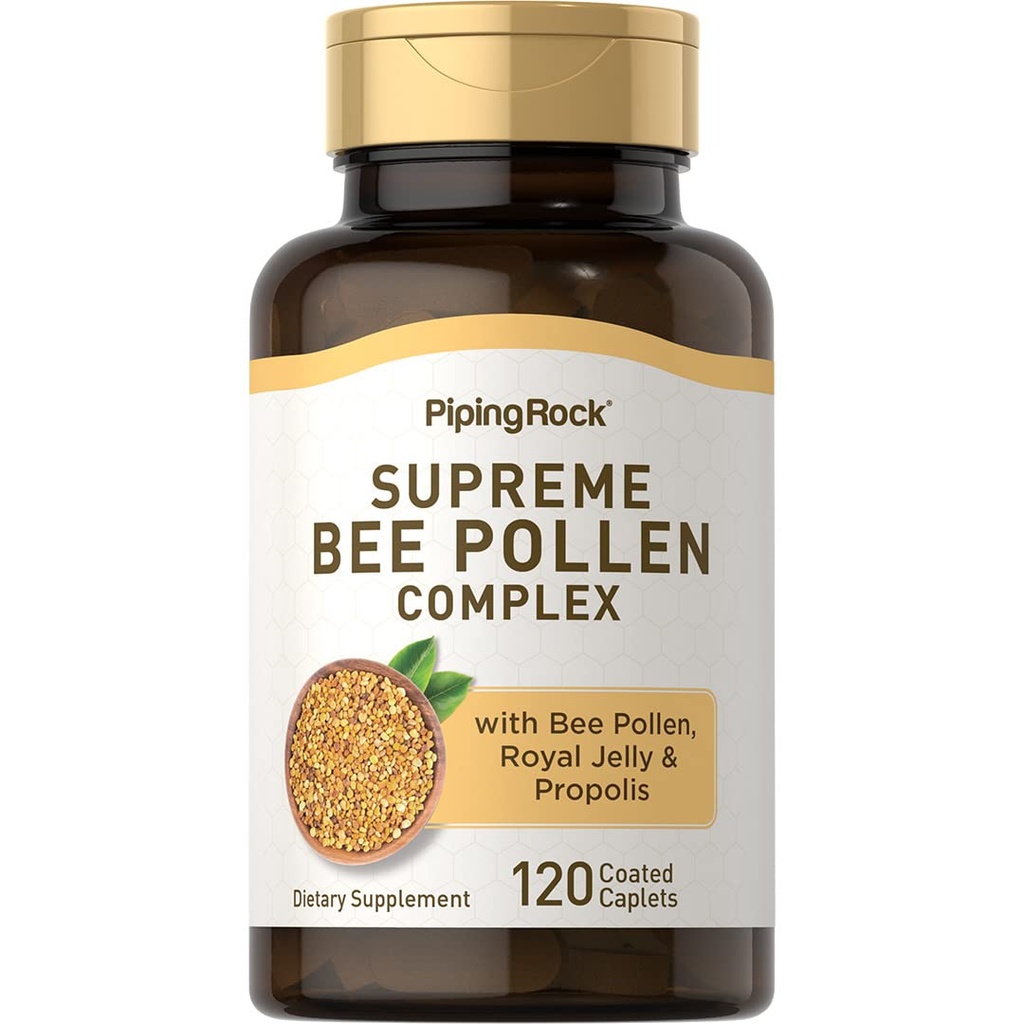 Pipping Rock Bee Pollen with Royal Jelly and Propolis 120 Caplets 女子和男子综合增刊 女子和男子综合增刊 Non-GMO, Gluten Free