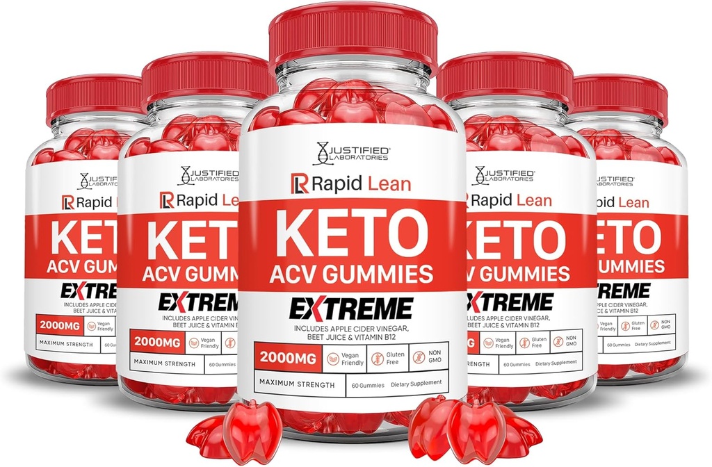 (5 Pack) 快速 Lean Keto ACV Gummys Extreme 2000MG 快速 Lean Keto Gummys 苹果苹果 苹果 苹果 苹果 醋 配有石榴 甜菜 果汁 粉 B12 Vegan 非 GMO 300 Gummys