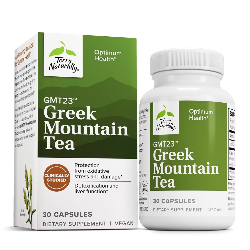 Terry自然 GMT23 希腊山茶 - 重点支持的饮食补充 - 肝脏健康的消化性健康补充 - 配有抗氧化剂的草药补充 - 30 Capsules