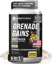 Grenade Gaines Whey 与Creatine,L-Carnitine & Beta-Alanine 的同化粉 - 第三方测试,无Gluten-free,无人工甜品 - 美国制造,香草,24种服务