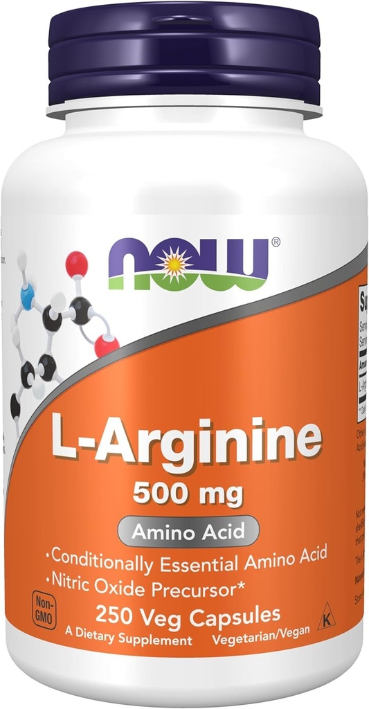 现在L-Arginine 500 mg,250 Veg Capsules(包装可能有所不同)