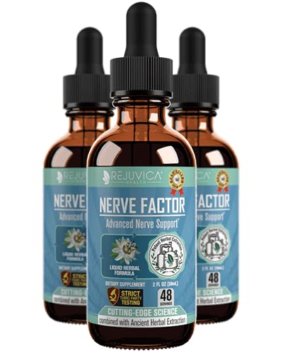 Rejuvica Health NerveFactor - 高级神经支持补充 - 液体交付更好的吸收 - 乙酰-L-Carnitine,Alpha Lipoic Acid,维生素B12,Folic Acid,White Willow Bark & More!