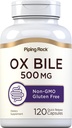 Piping Rock Ox Bile Supplement 500 mg 120 Capsules 消化酶 Non-GMO, Gluten Free(英语:Gluten Free)