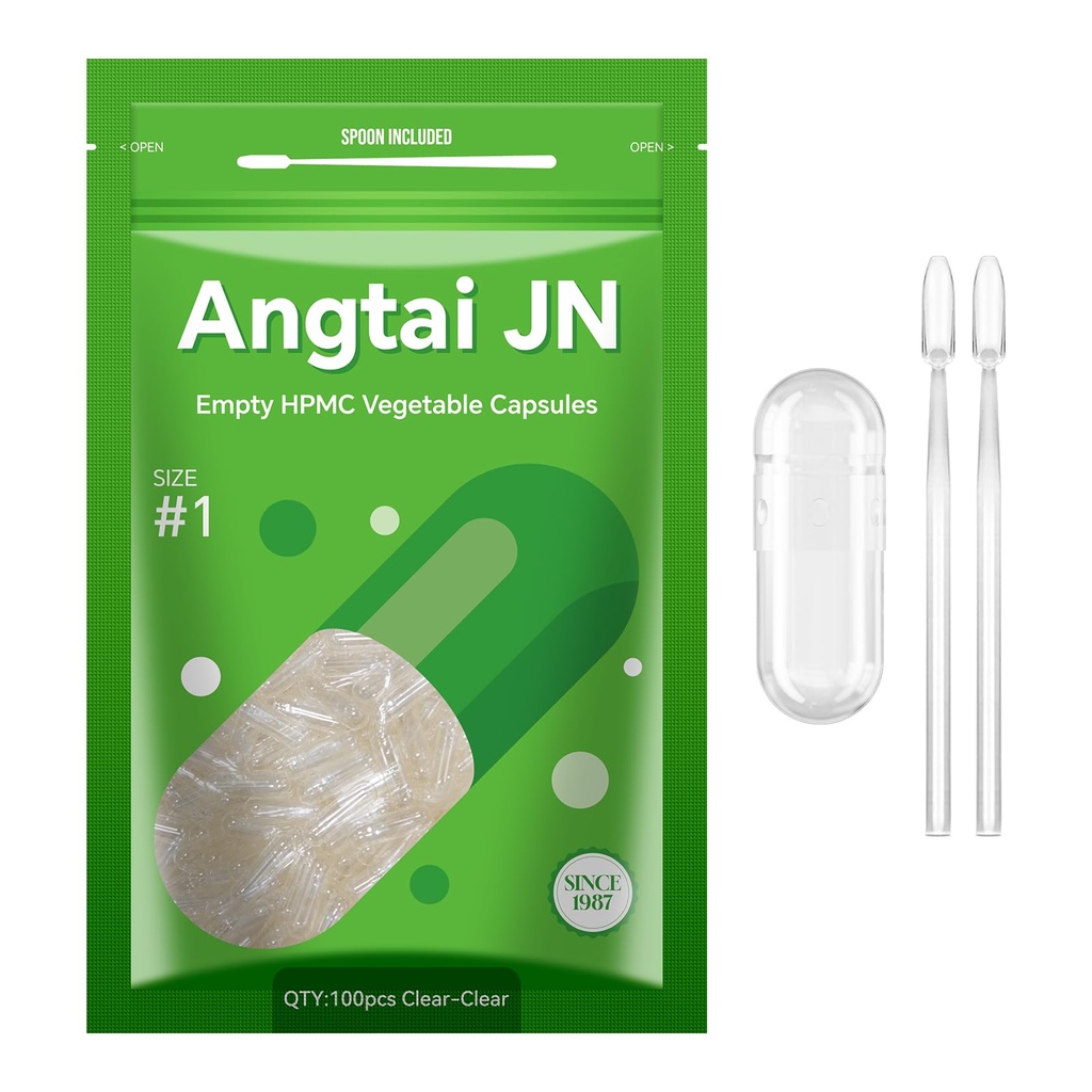 尺寸 1 空 Capsules Vegan 厂基清空(100个计数) Gluten 免费,非 GMO,Halal 认证的 Pill caps 填充 Kit 配有 2 个 Spoons 用于蔬菜 DIY Your Onn 补充