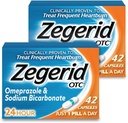 Zegerid OTC, Omeplazole Plus 碳酸钠,24小时,质子泵抑制器(PPI),心烧药,减酸剂,两瓶42厘米