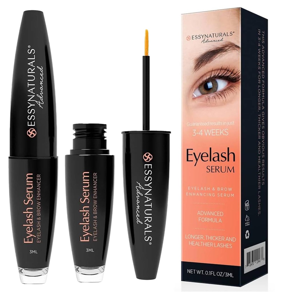 Essynaturals Premium Eylash 生长液换长、Fuller、Thicker Lashes