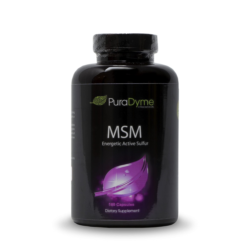 PuraDyme MSM 配有 Comfactor 整体食品组合 – 180 Vegan 卡普尔