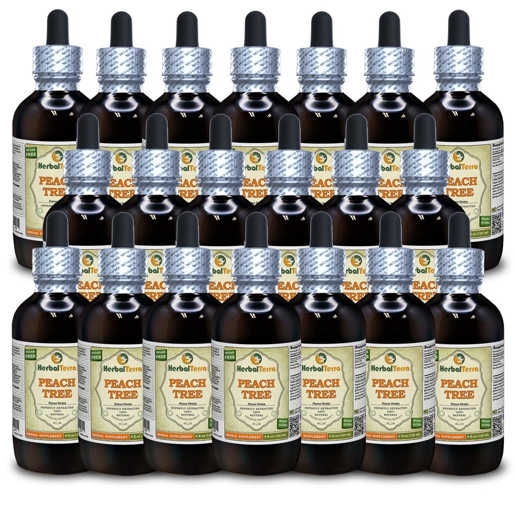 桃树(Prunus Persica) 丁香,干巴克液体提取剂(Brand name:Herbalterra, Proudly made in USA) 20x4 fl.oz(20x120 ml) ried                  